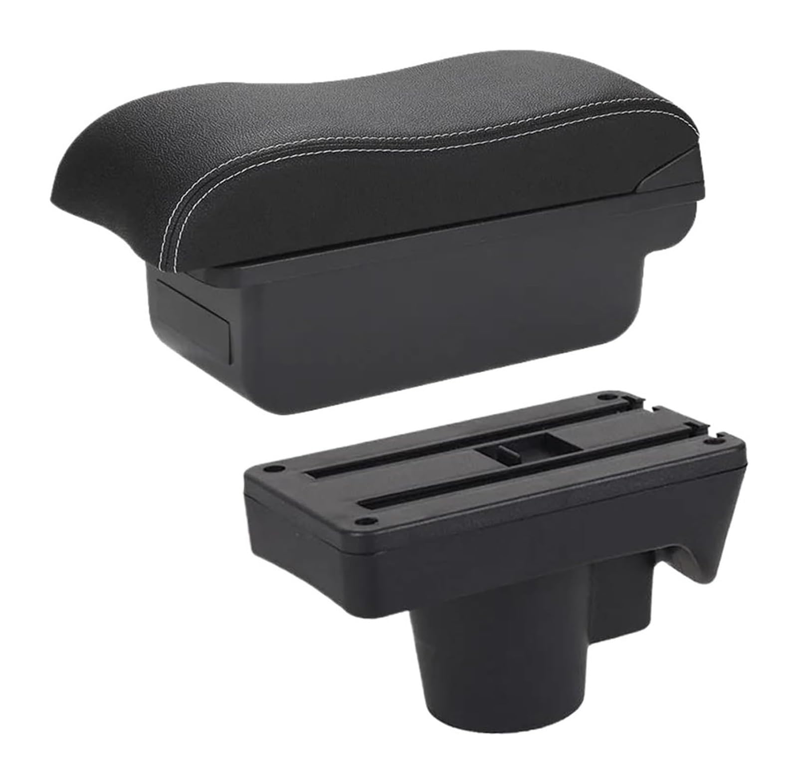 HCKCLMBMZW For Opel For Astra For H 2006-2011 Car Armrest Curved Surface Storage Box Dedicated Car Armrest Center Console(C3 Black White Nousb)