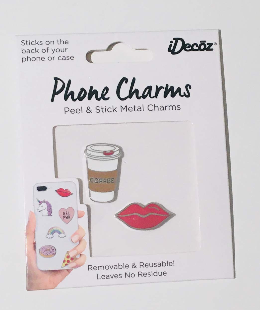 iDecoz Pack of 2 Phone Charms are Peel-and-Stick Charms You can use to Personalize Your Phone or case. Add Some Charm to Your Phone or case! (Coffee Pack)