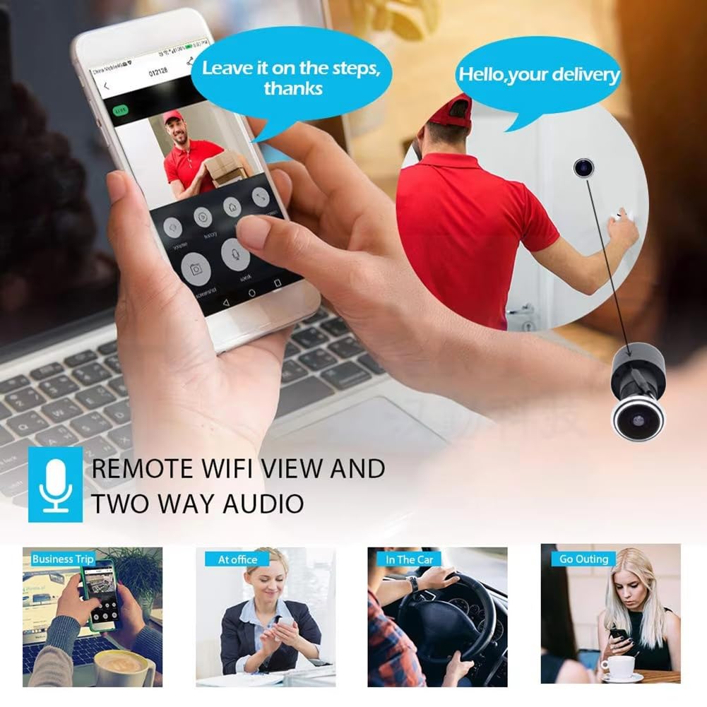 IP POE 5MP Door Eye Camera Mini Peephole Lens Motion Detection Video Eye Viewer Intercom Home Security Surveillance Cam