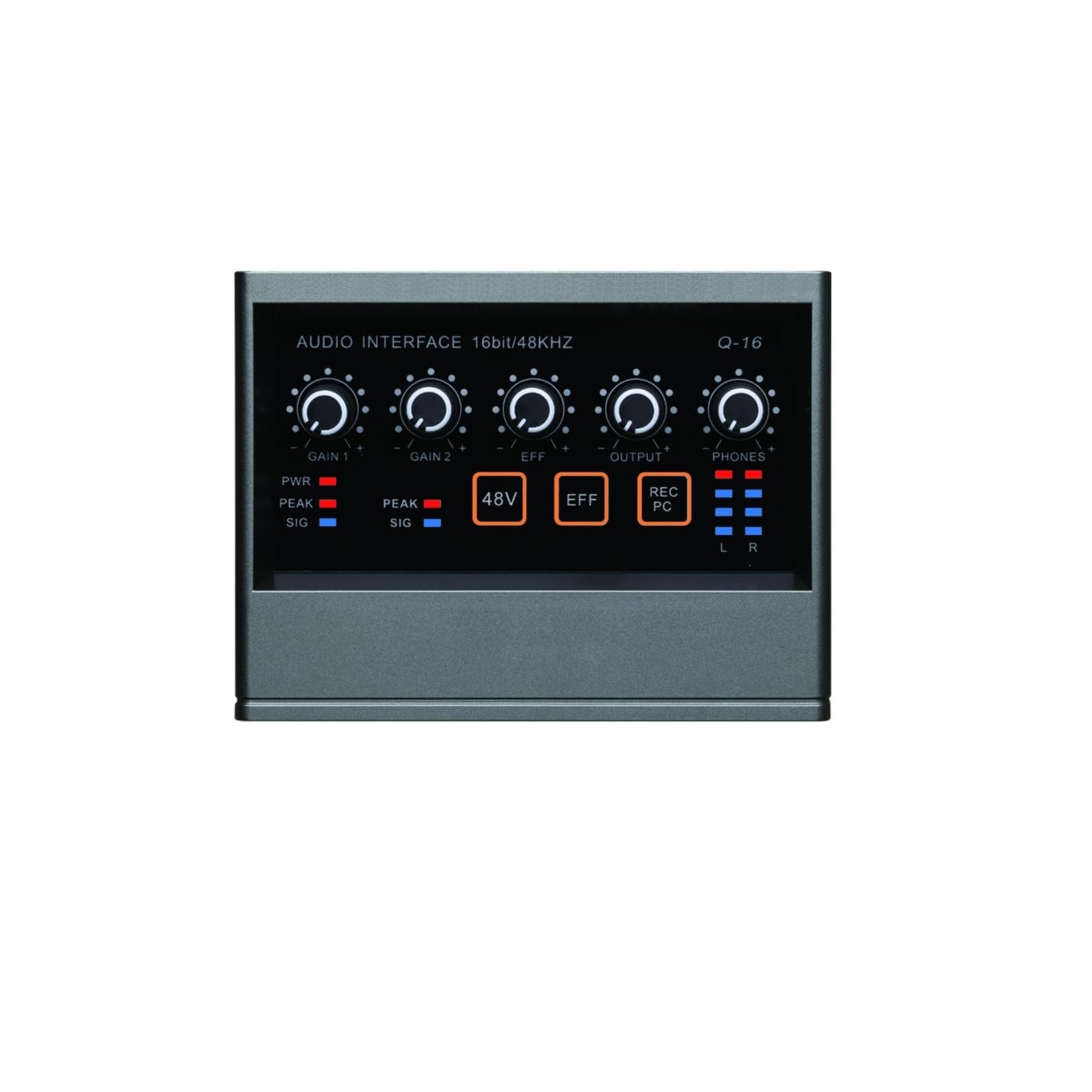 Mikser dźwięku, Karta dźwiękowa Q-16 Professional z monitorem do nagrywania gitary elektrycznej na żywo Studio transmisji śpiewu Komputer PC