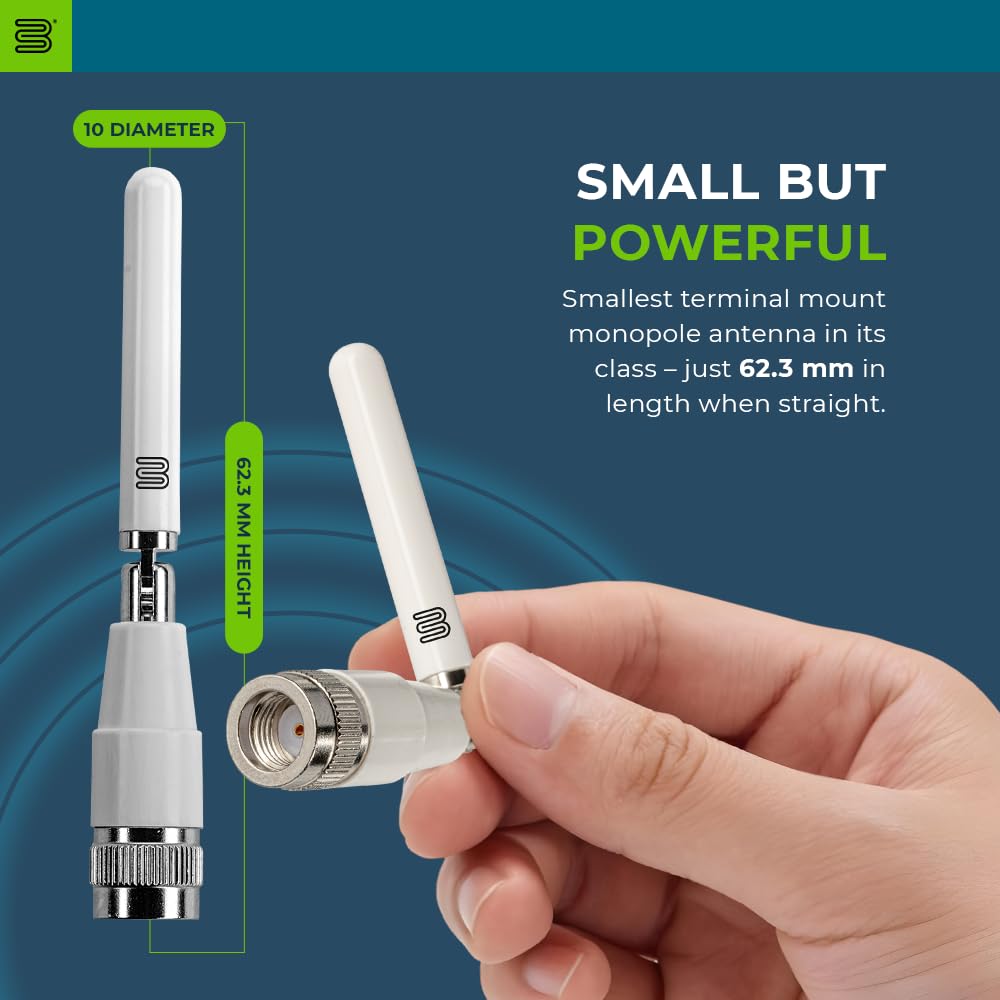 Bolton Lot de 2 antennes WiFi pour fléchettes | Monopole | Double bande 2,4/5,8-7,125 GHz | Connecteur RP-SMA M | Omnidirectionnel | Compact, rotatif, à charnière | Pour routeurs WiFi et points