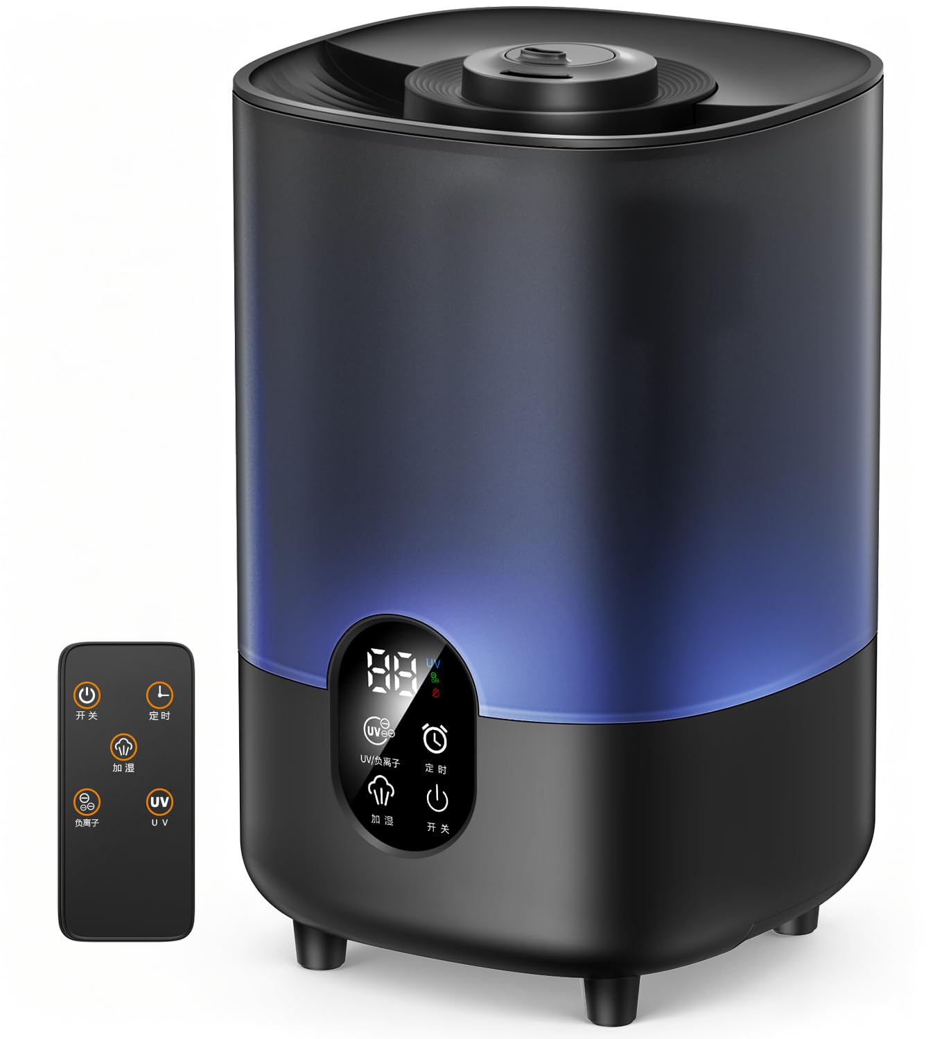 加湿器 大容量 4.5L 超音波式 ダブル吹出口 6段階ミスト 4段階タイマー 静音 55時間連続運転