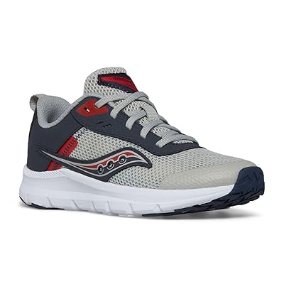 Saucony Kids Axon KDZ (Little Kid/Big Kid) Kids Shoes Grey/Navy/Red