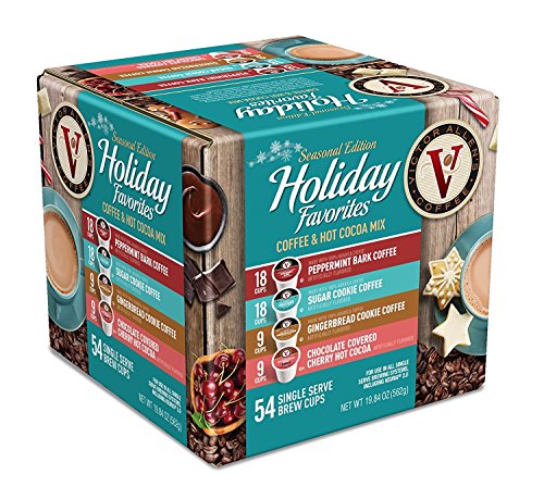 Holiday Favorites Variety Pack for K-Cup Keurig 2.0 Brewers, 54 Count Victor Allen's Coffee Single Serve Coffee Pods