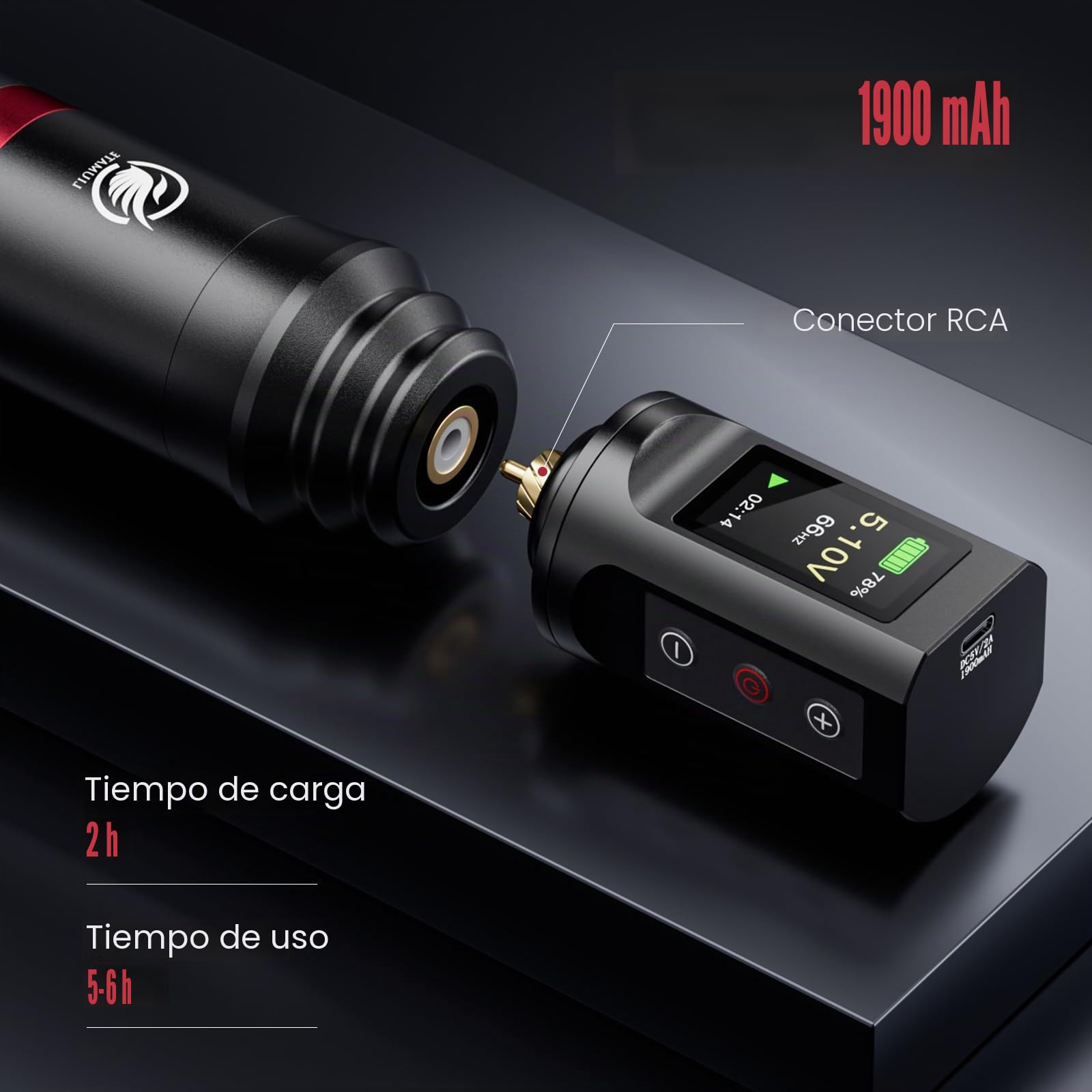 LIUMATE Máquina de Tatuaje Inalámbrica Kit 1900mAh 20 Agujas 10 Botellas Tinta
