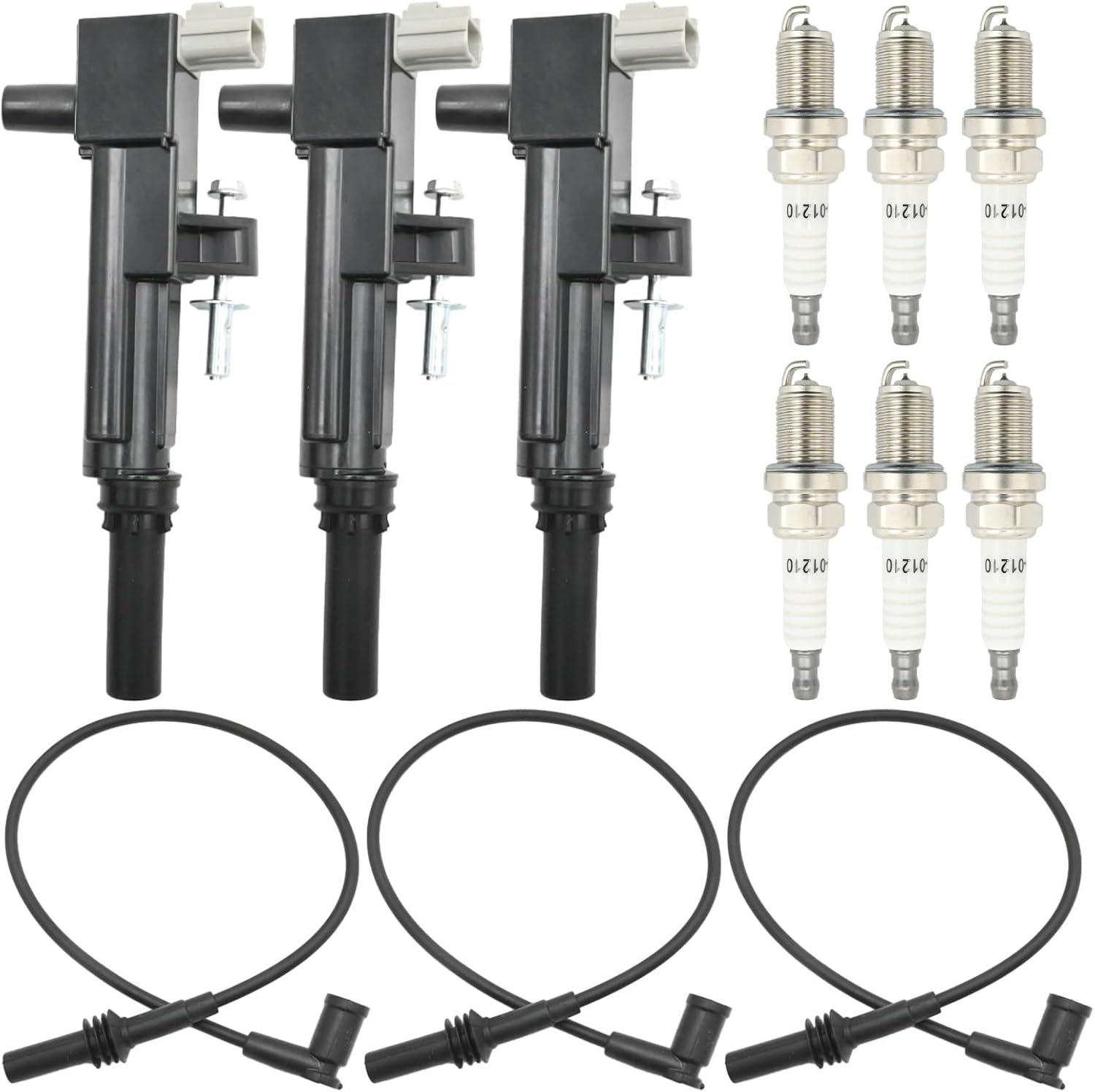 3 Pack UF640 Ignition Coil Pack 6 Spark Plug 3 Wire, Replacement for Dodge Dakota Durango 2009-2011, Replacement for Jeep Commander Cherokee 2009-2010, Replaces 5C1709 5149199AA