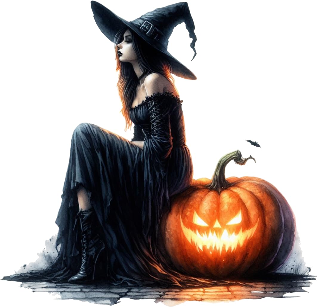 Black Witch Toilet Seat Lid Decals, Non Transparent, Cover Marks, No Unsightly Film, No White Edges, 26cm Tall, Weatherproof, Multi Purpose Haloween Pumpkin Vinyl Stickers