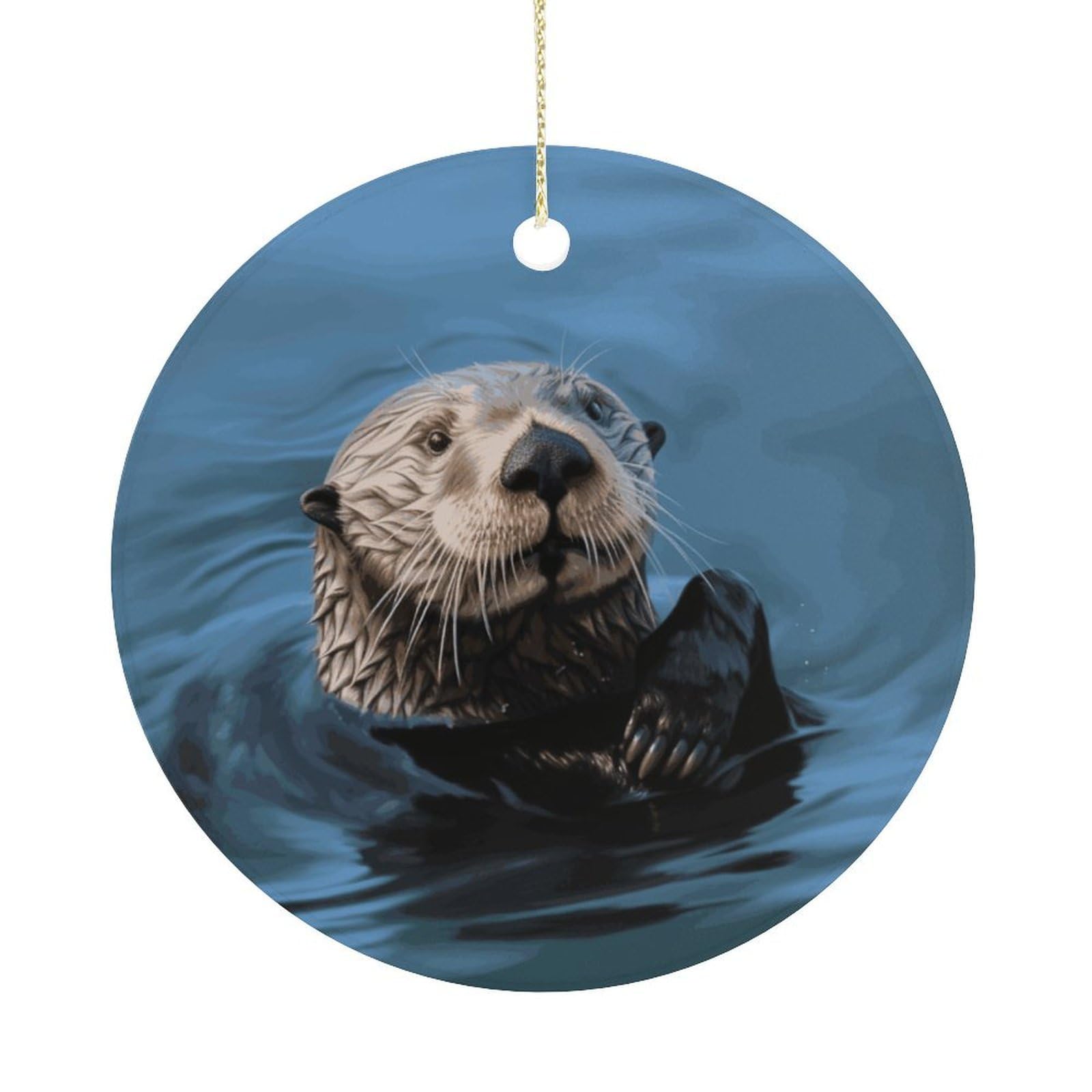 Adfgyerh Women's Style Sea Otter(1) Hanging Ceramic Ornaments, Christmas Tree Decorations, Funny Home Decor Gifts For Sisters & Work Best Friends