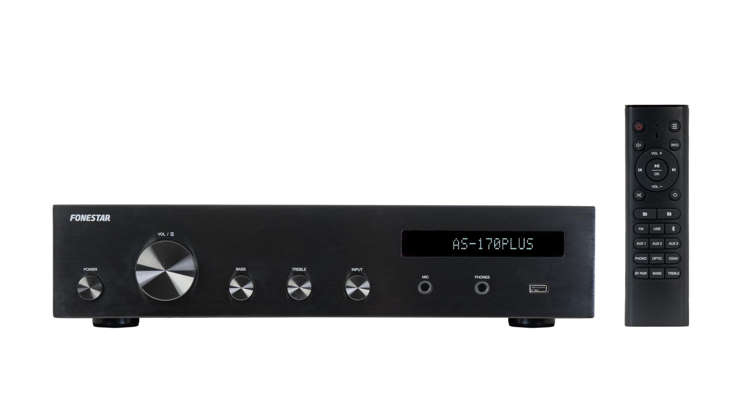 Amplificador Estéreo Bluetooth®/USB/FM