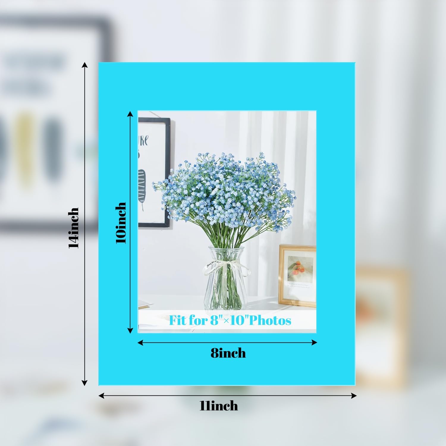 60 Pack Picture Frame Mats, Mixed Colors 11x14 Picture Mats for 8 x10 Photos, Core Bevel Cut Pictures Frames Matting for Photo, Watercolor, Artworks, Prints