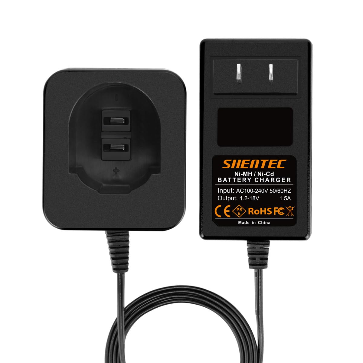 Shentec 1.2V-18V XRP Charger DC9310 DW9116 DC9320 DC9319 Compatible with Dewalt 7.2V 9.6V 12V 14.4V 18V 24V Ni-MH/Ni-Cd Pod Style Batteries DW9057 DW9061 DW9071 DW9038 DW9096