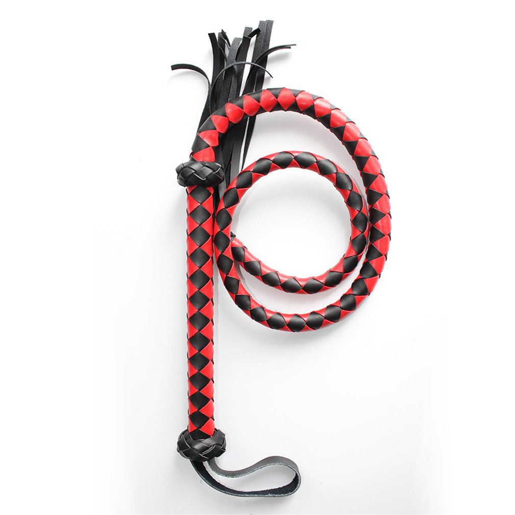 cuir longue 140 cm, cravache-fouet Cravache tressé S & M Bondage Flogger avec extrémités häng Bague Cosplay Sex Toys Accessoire pour BDSM