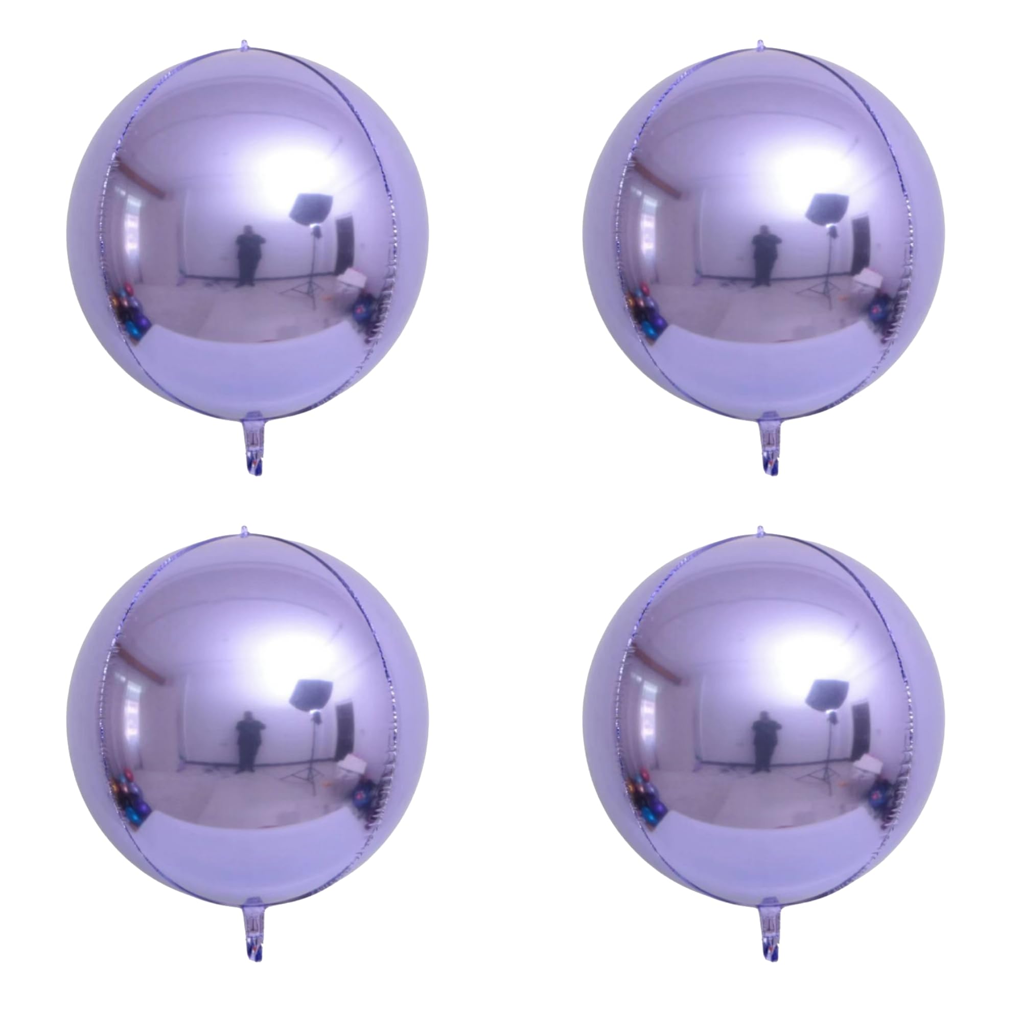Amazon | Motto Collection 4D 22インチ 4個 メタリック メタル アルミ バルーン 風船 丸型 光沢 ホイル ...