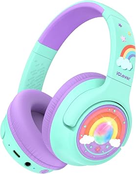 iClever P550 Kids Bluetooth Headphones LED Lights for Toddler Girls Travel