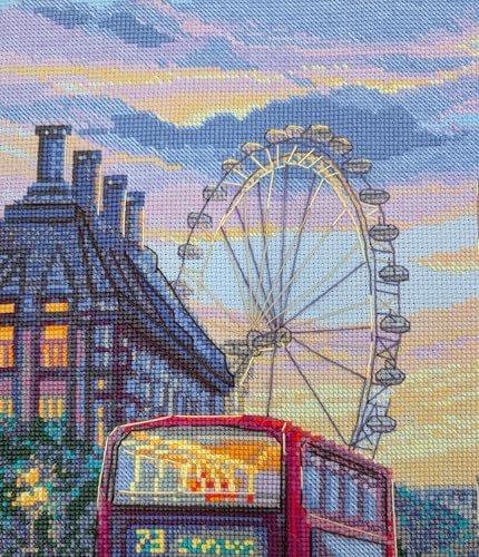 Image of Aine - Rainy London A1014, Cross Stitch Kits 15 inchx15, Cross Stitch Kits for Beginners & Advanced, Crossstitching Kits Adult, Counted Stitching Kits, Embroidery Kit