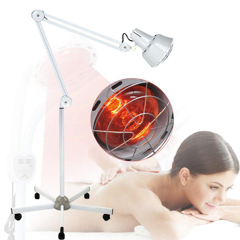 Lampes infrarouges E27 avec support de sol à roulettes - 275 W - 220 V | Traitement des rhumes, Traitement des tensions musculaires