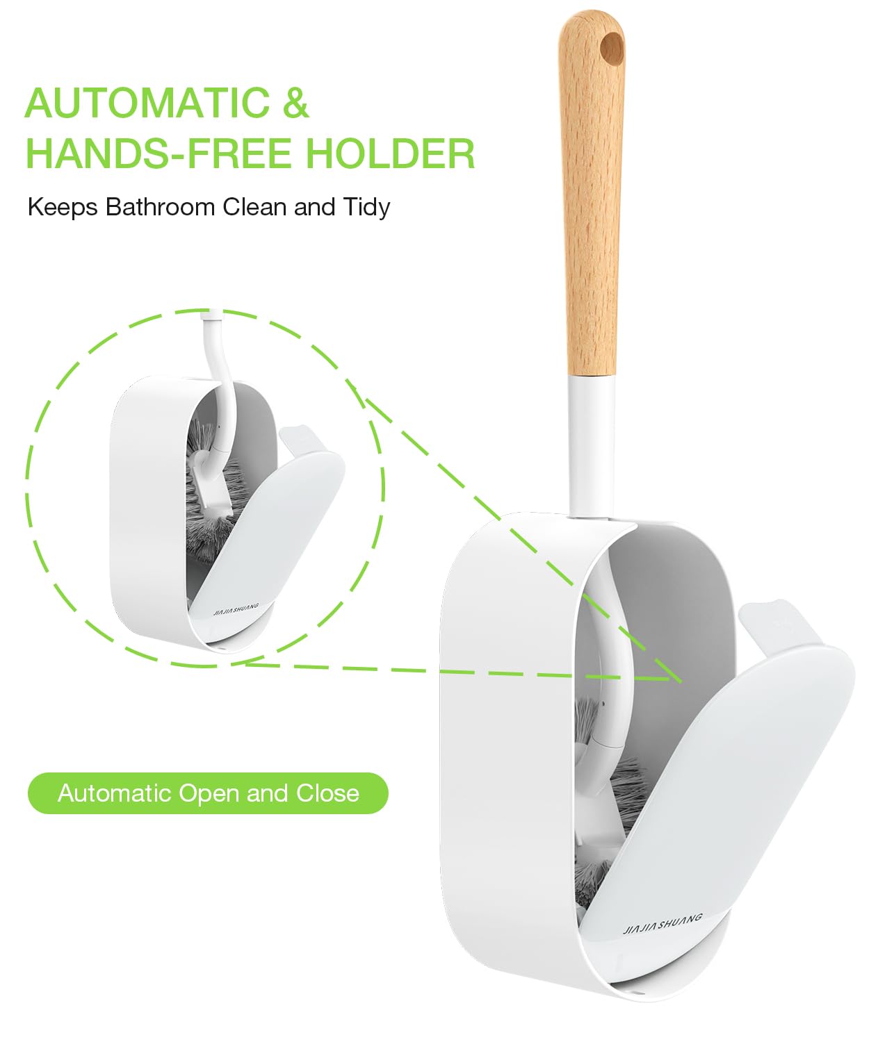 Toilet Bowl Brush and Holder, OSCIOSS Toilet Brush & Holder Set including Ergonomic Design, Compact Size, Durable Bristles - Image 3