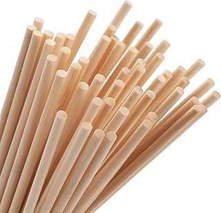 60Pcs Wooden Dowel Rods 1/4 x 11.8 Inch Bamboo Sticks Natural Wood Dowel...