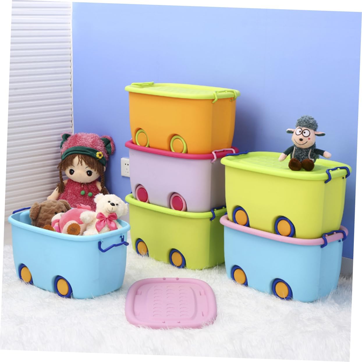 KESYOO Storage Bins Lids Plastic Containers for Toys Clothes Books under Bed Storage Boxes