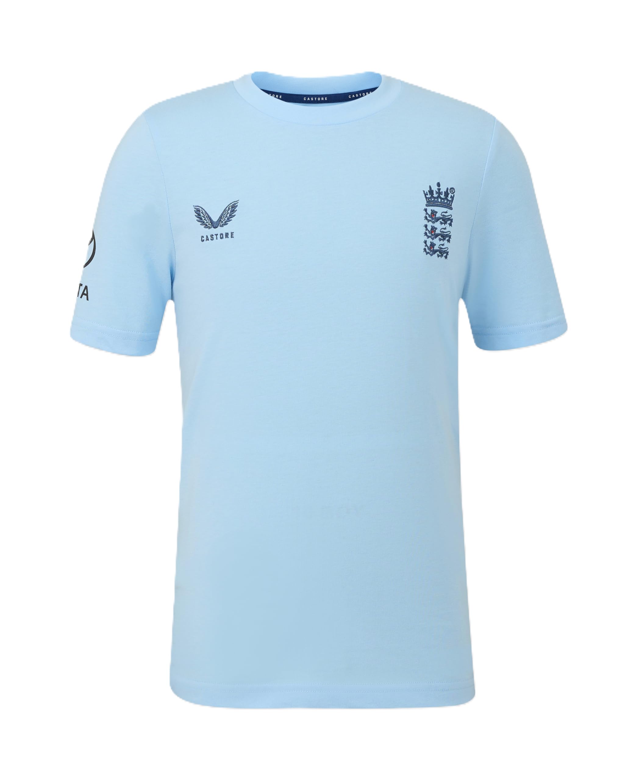 England   Kids  26/27  Cricket Crew Neck T-Shirt, Football by Castore in Size 13 - 14 Years, Sports Direct