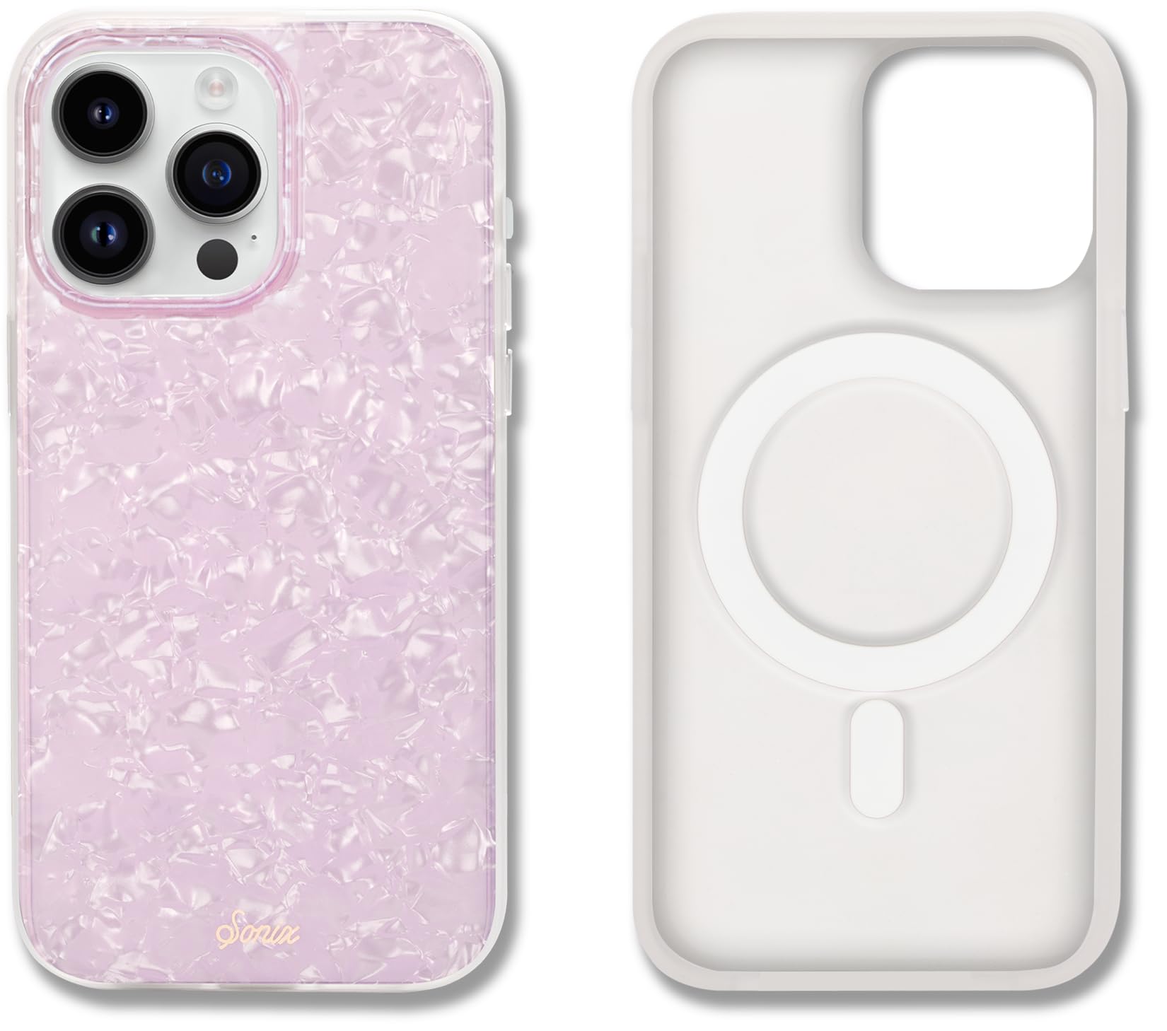Sonix Case for iPhone 15 Pro | Compatible with MagSafe | 10ft Drop Tested | Pink Pearl Tort