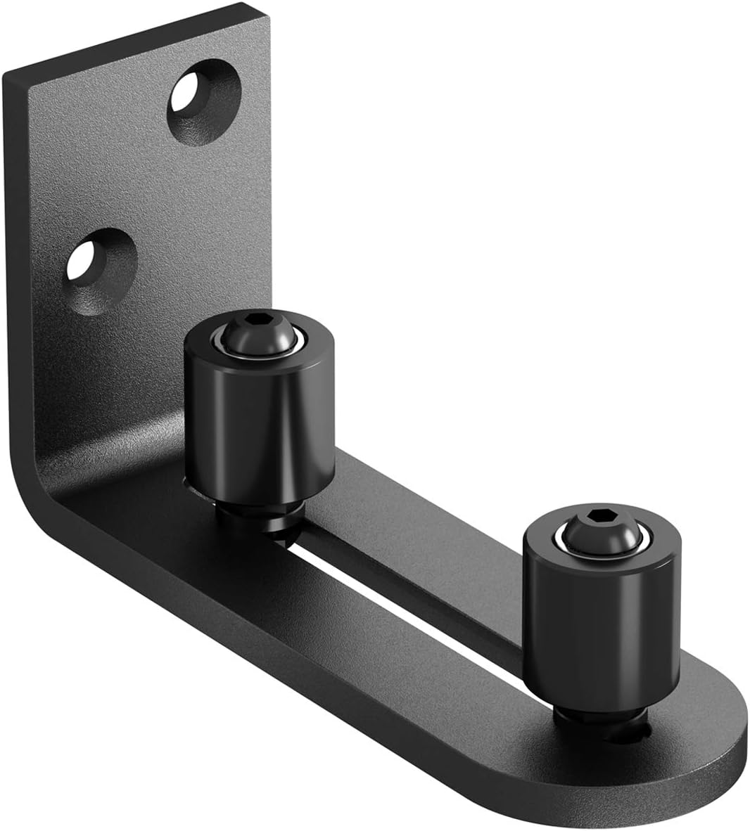 SMARTSMITH Ball Bearings Design!!!New Upgraded Barn Door Floor Guide | Smooth AS Butter Bearings!!! | Stay Roller Sliding Adjustable by SmartSmith | Unique Guide Flush with Floor (Black)