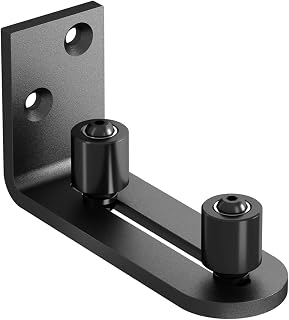 Ball Bearings Design!!!New Upgraded Barn Door Floor Guide | Smooth AS Butter Bearings!!! | Stay Roller Sliding Adjustable by SmartSmith | Unique Guide Flush with Floor (Black)