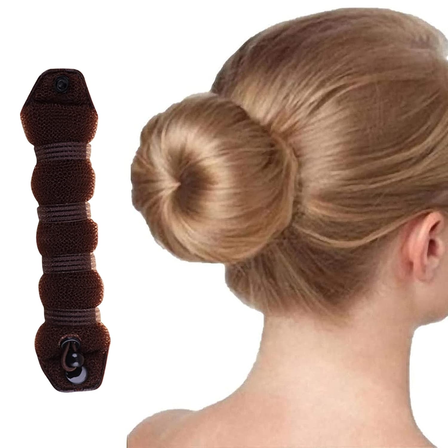 Hair Bun Crown Shapers, Magic Roll Tool Hair Ring, Diy Hair Foam Ring Shaper Snap,Women Hair Bands For Short Hair ,Waves, Ballet Buns, French Twist (Coffee - Small 19cm) : Beauty & Personal Care