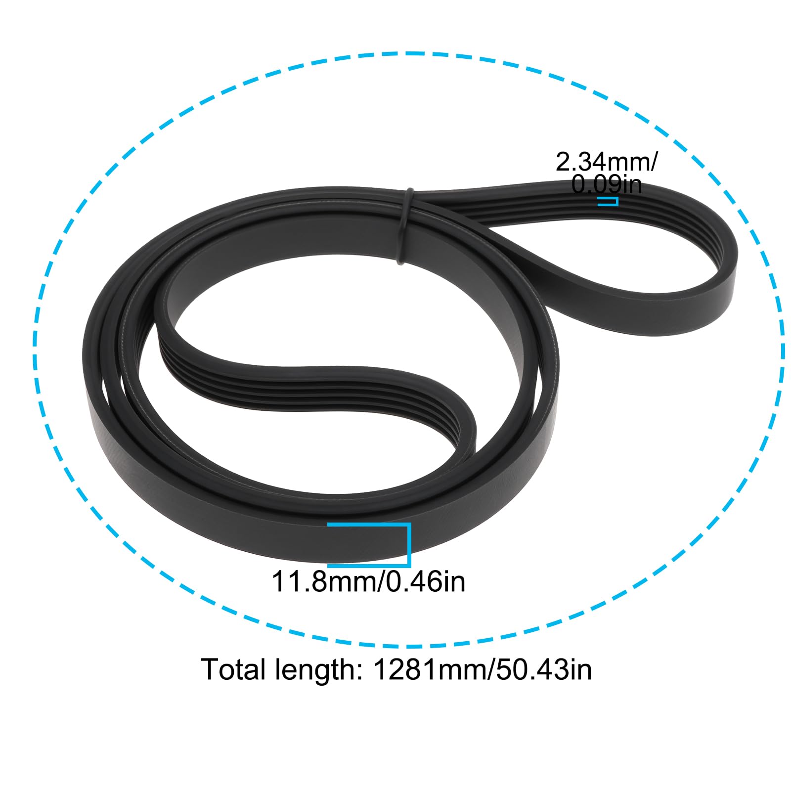 Cinghia Di Trasmissione Per Lavatrice – Modello 1281 – 5 Pezzi – Compatibile Con Vari Modelli