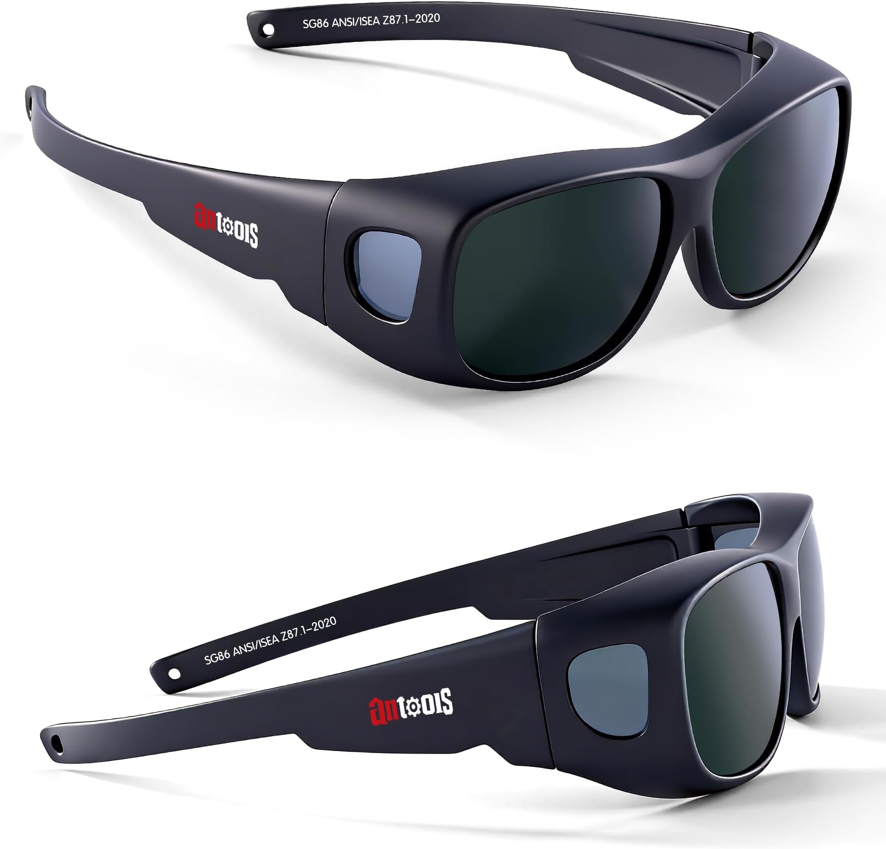 AnTools IR 5.0 Welding Glasses, Wrap-around Welding Goggles, Anti-scratch Welding Lens, UV Protection, Meet ANSI/ISEA, OSHA, Black