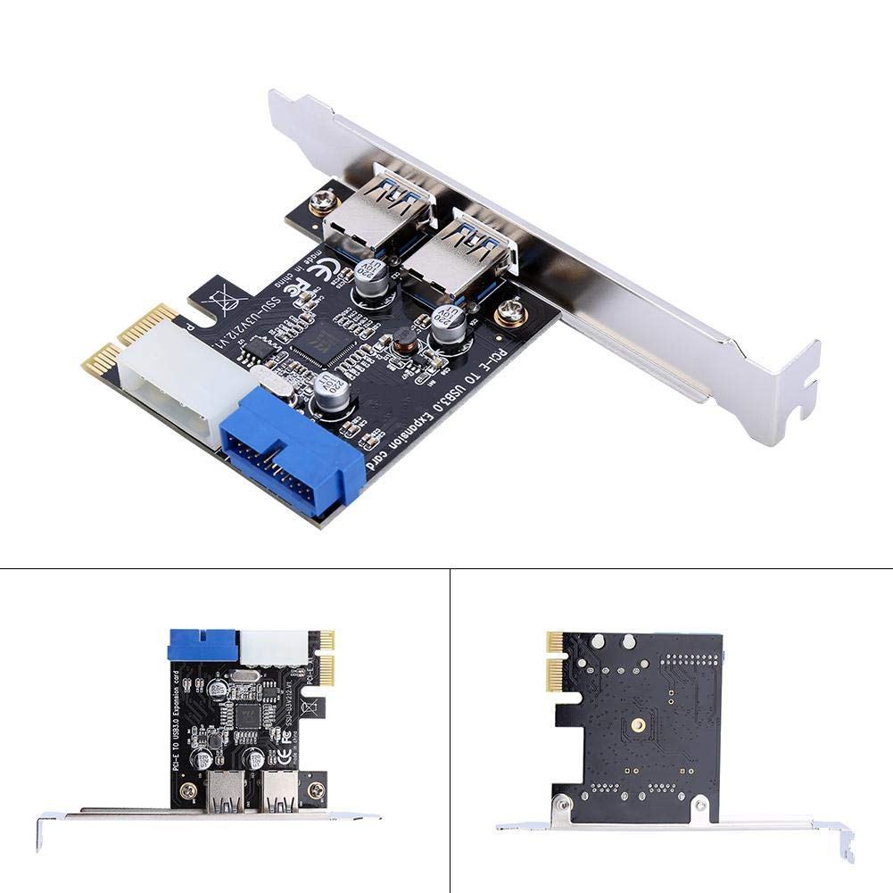 PCIE to USB3.0 Expansion Card Adapter with Front 19PIN Interface, for 32/64, 7 32/64, Windows8, Windows8.1,