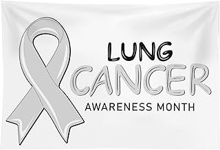 I Wear White Lung Cancer Awareness Month Tapestry Banner Backdrop Flag Background Decoration for Yard Sign Party 40"x60"