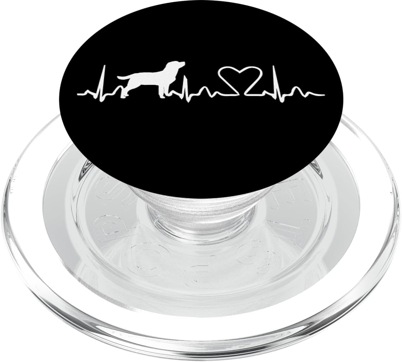 Retriever Heartbeat Line - Dog Lover's Heartbeat Design PopSockets MagSafe PopGrip for iPhone