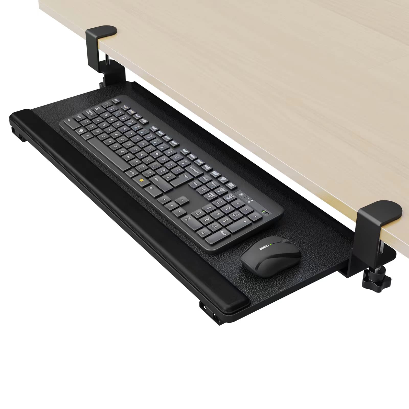 Buy EQEY Clamp On Keyboard Tray Under Desk, Pull Out Keyboard Tray with