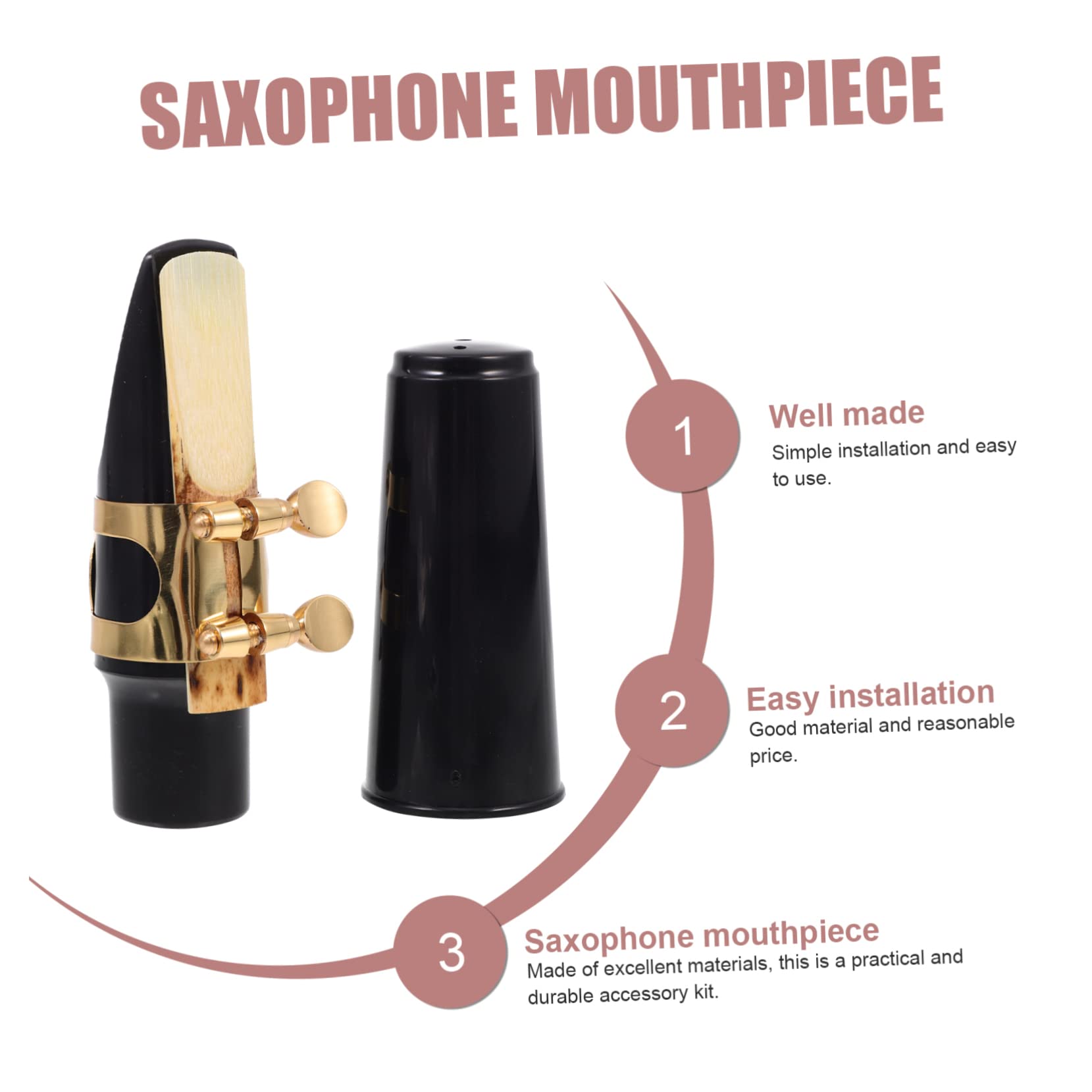 ibasenice 3sets Kit Completo Per Saxofono Cuscinetti Tappi e Accessori Per Musicisti e Studenti