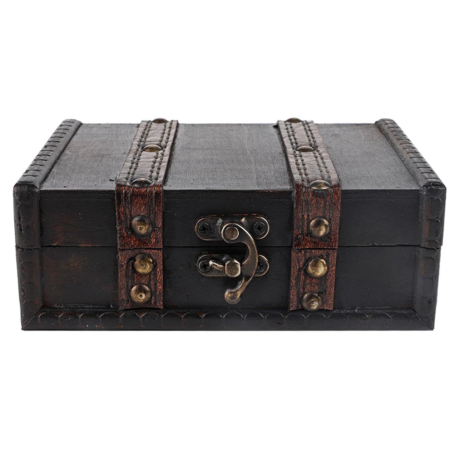 YShiuoL Wooden Storage Box Vintage Wood Box Jewelry Storage Case Display Wooden Treasure Chest Desktop Ornaments for Bracelet Earrings Necklace