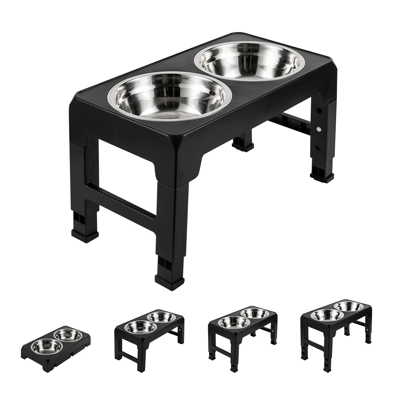 Amazon | JranPets 犬 食器 ペット フードボウル 4段階 高さ調節可能 
