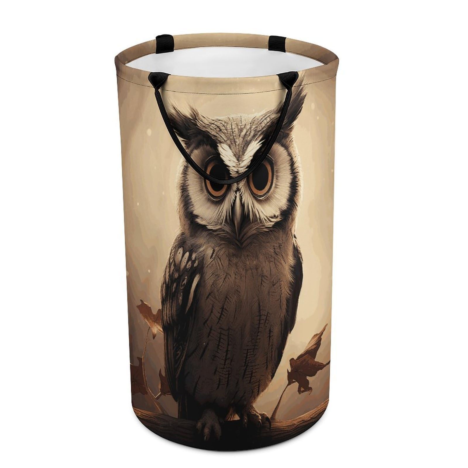 Cute Owl Laundry Basket Freestanding Laundry Hamper with Handles Waterproof Dirty Clothes Hamper Collapsible Washing Bin Aesthetic Clothes Basket for Bathroom Bedroom Dorm
