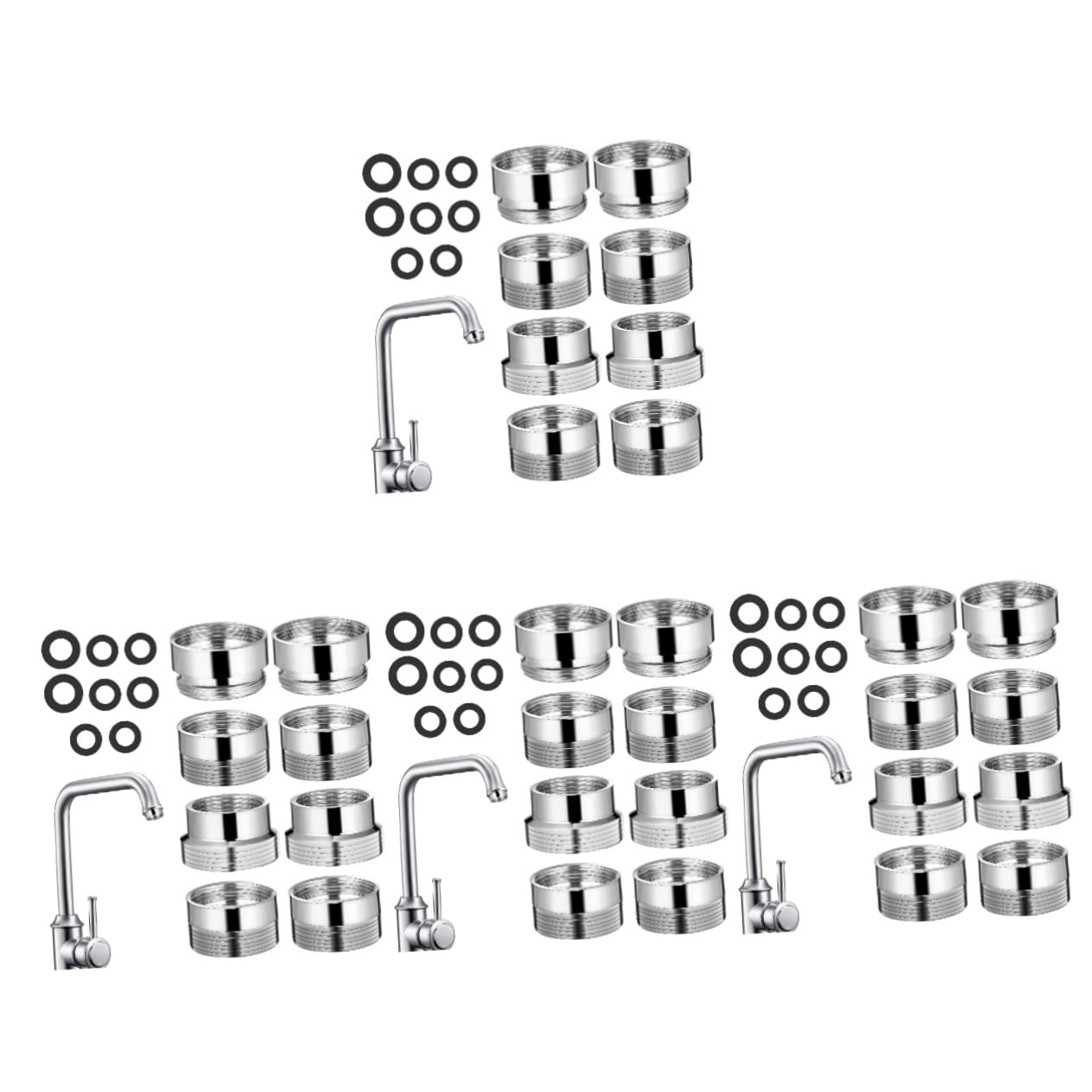 Adaptateur de robinet en cuivre universel pour cuisine et salle de bain - Lot de 4 ensembles