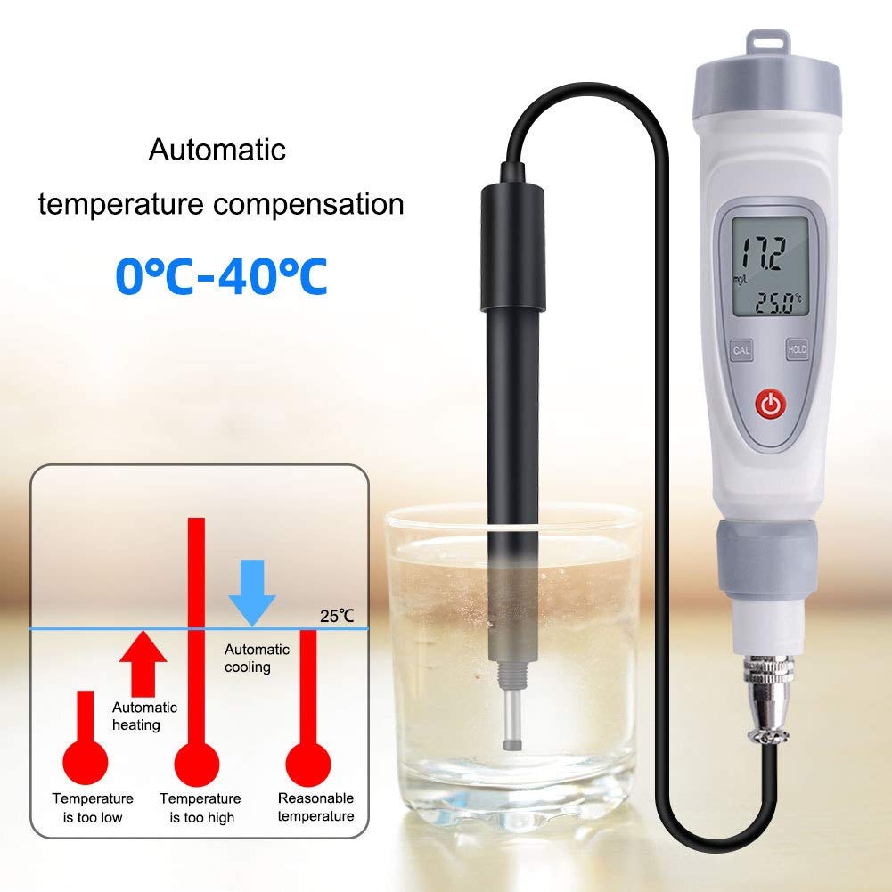 Portátil de oxígeno disuelto Analizador de Pluma acuicultura disuelto oxígeno disuelto Metro de oxígeno de Prueba del Detector de la Calidad del Agua Pluma JPB-70A