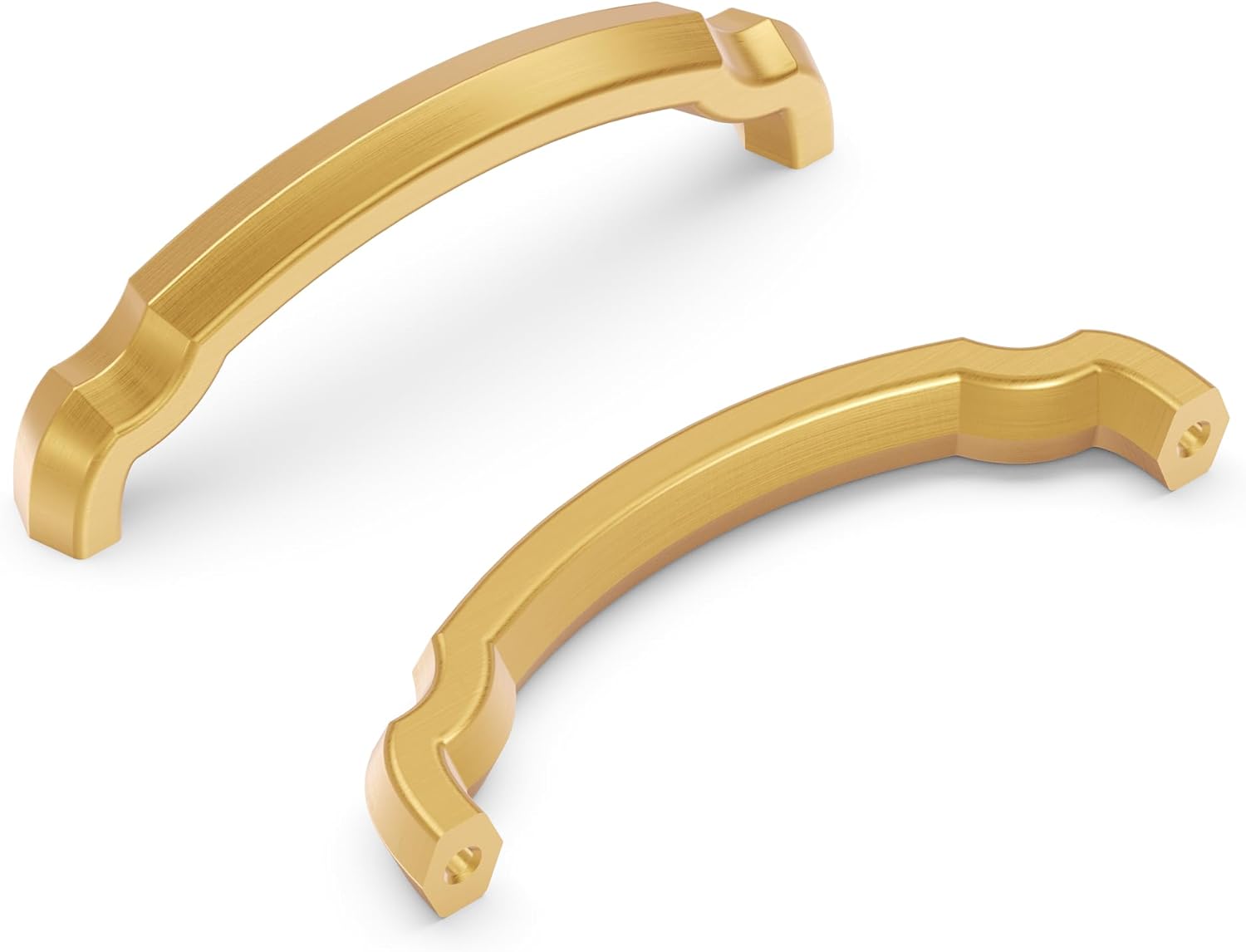 Hickory Hardware Solid Core Kitchen Cabinet Pulls, Luxury Cabinet Handles, Hardware for Doors & Dresser Drawers, 3-3/4 Inch (96mm) Hole Center, Brushed Golden Brass, Veranda Collection (Pack of 1)