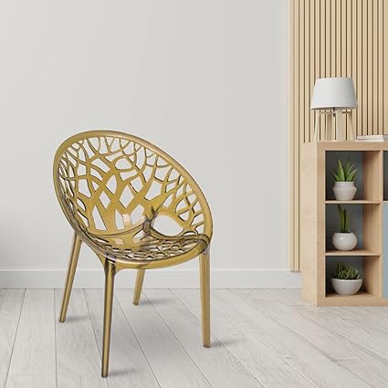 Nilkamal CRYSTALPC Plastic Mid Back with Arm Chair | Chairs for Home| Dining Room| Bedroom| Kitchen| Living Room| Office - Outdoor - Garden | Dust Free |100% Polypropylene Stackable Chairs | Set of 2