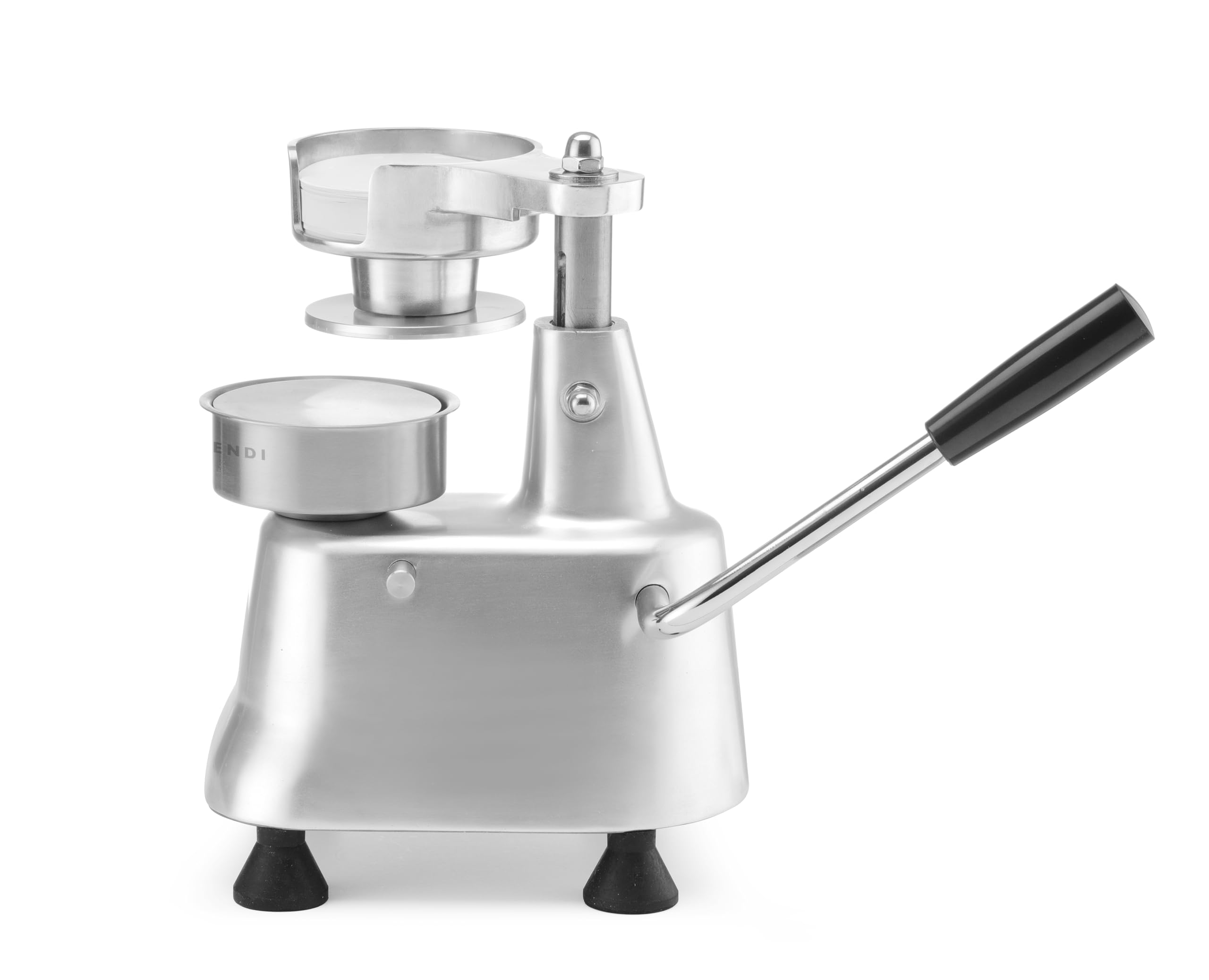 HENDI Burgerpresse, mit 500x Burgerpapiere, für Burger Patties bis zu ø100mm, ergonomischer Hebel, Hamburgerpresse, Grillpresse, Pattypresse, 240x230x(H)250mm, Aluminium, Edelstahl