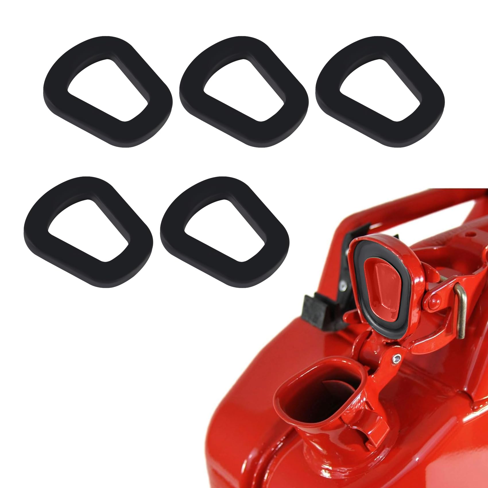5PCS Jerry Can Gaskets, Oil Can Gaskets, Rubber Fuel Can Gaskets Replacement Gas Gaskets, Car Accessories Automotive Oil Drum Seal Ring Gasket Fits for 20 Liter NATO Jerry Can Spout