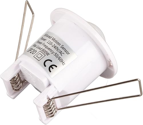 Miniatura 6 de Sensor de movimiento infrarrojo, 7.6 × 2.6 in, mini sensor de movimiento de cuerpo infrarrojo PIR de techo ajustable de 360 , interruptor de luz de