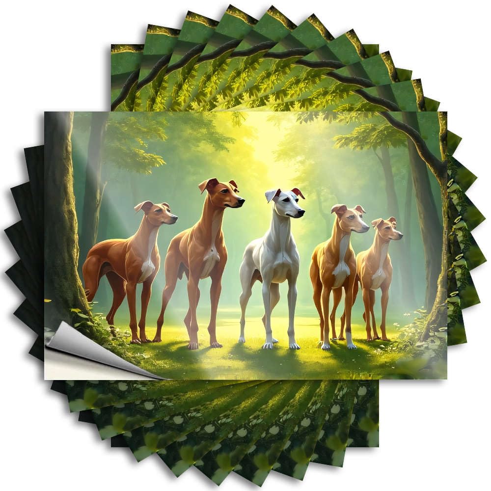 Fzfn Boys Colour Punk, Bumper Tumbler Five Dogs Standing In A Forest. | Math Accessories(8X12cm)
