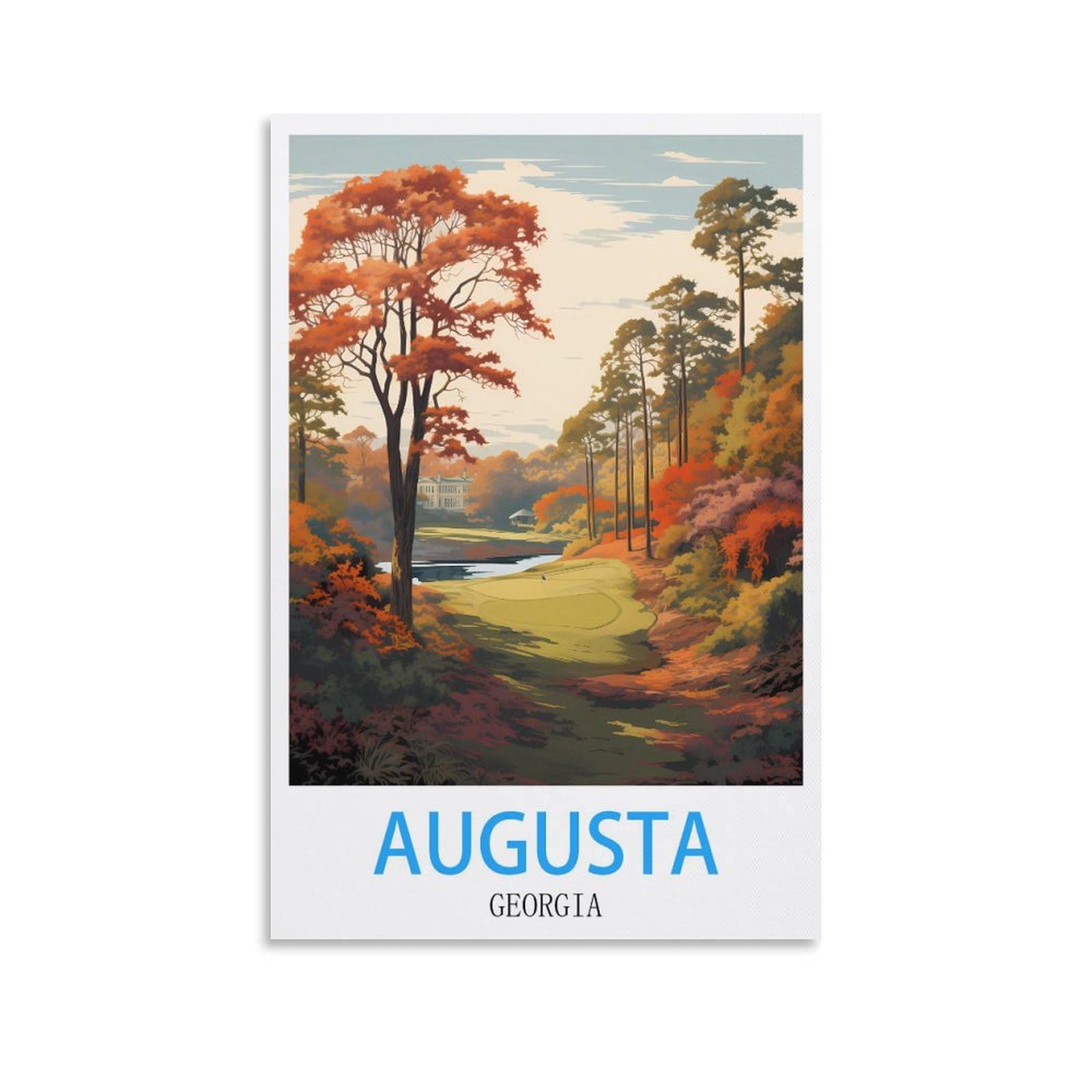 Vintage Metal Tin Sign Augusta Georgia,Personalized Vintage Style Retro Tin Sign Custom Sign for Wall Outdoor, Indoor, Street, Office 15x30cm