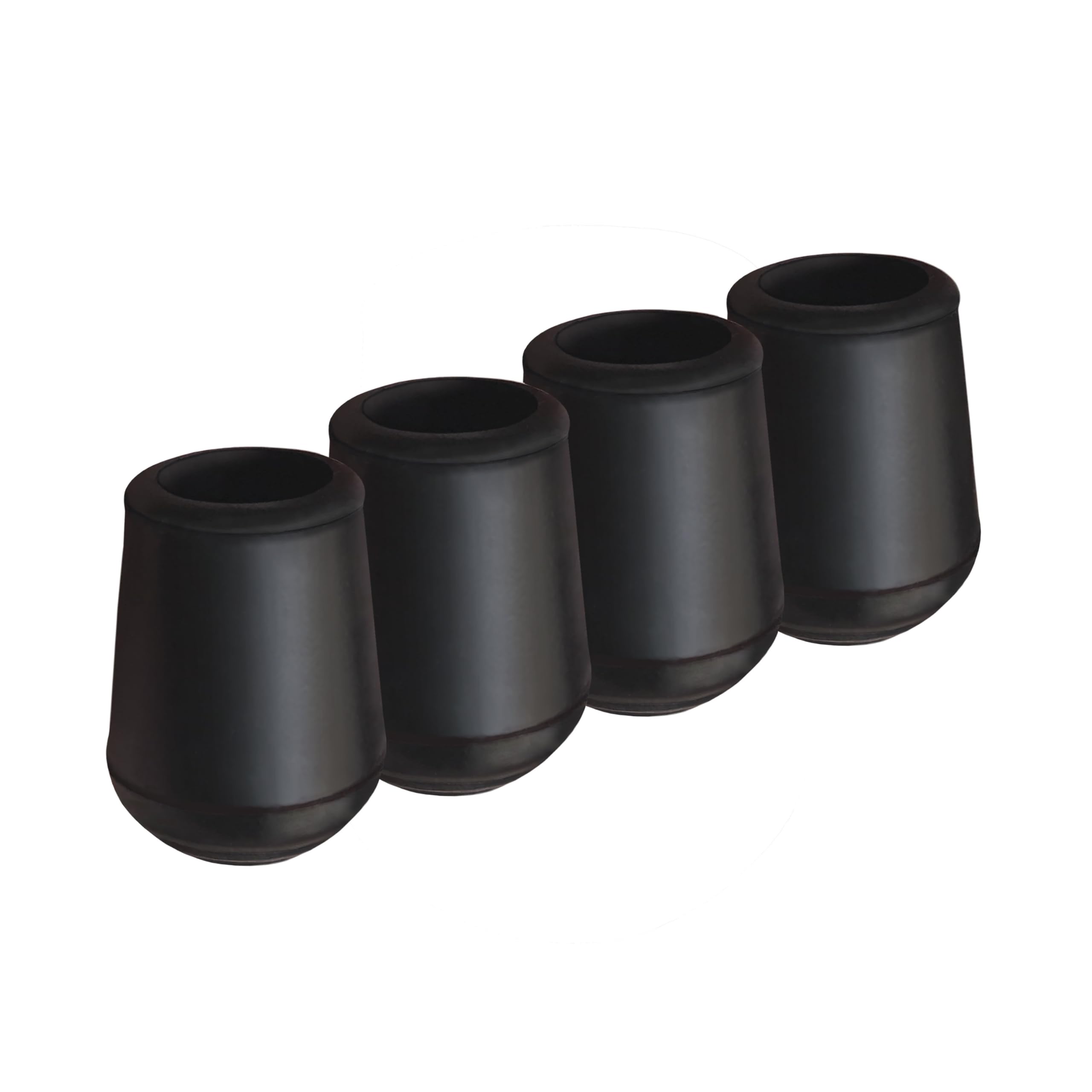 SoftTouch 4 Pack Non-Slip Round Rubber Leg Tip Protectors – 1/2" Inner Diameter for Chairs, Stools & Tables on Hardwood, Laminate, Tile & Vinyl - Reduce Noise & Prevent Scratches – Black
