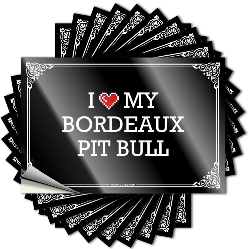 Upgrades Bumper Door | I Love My Bordeaux Pit Bull Accent Interior Sticker Pack(6X9CM)