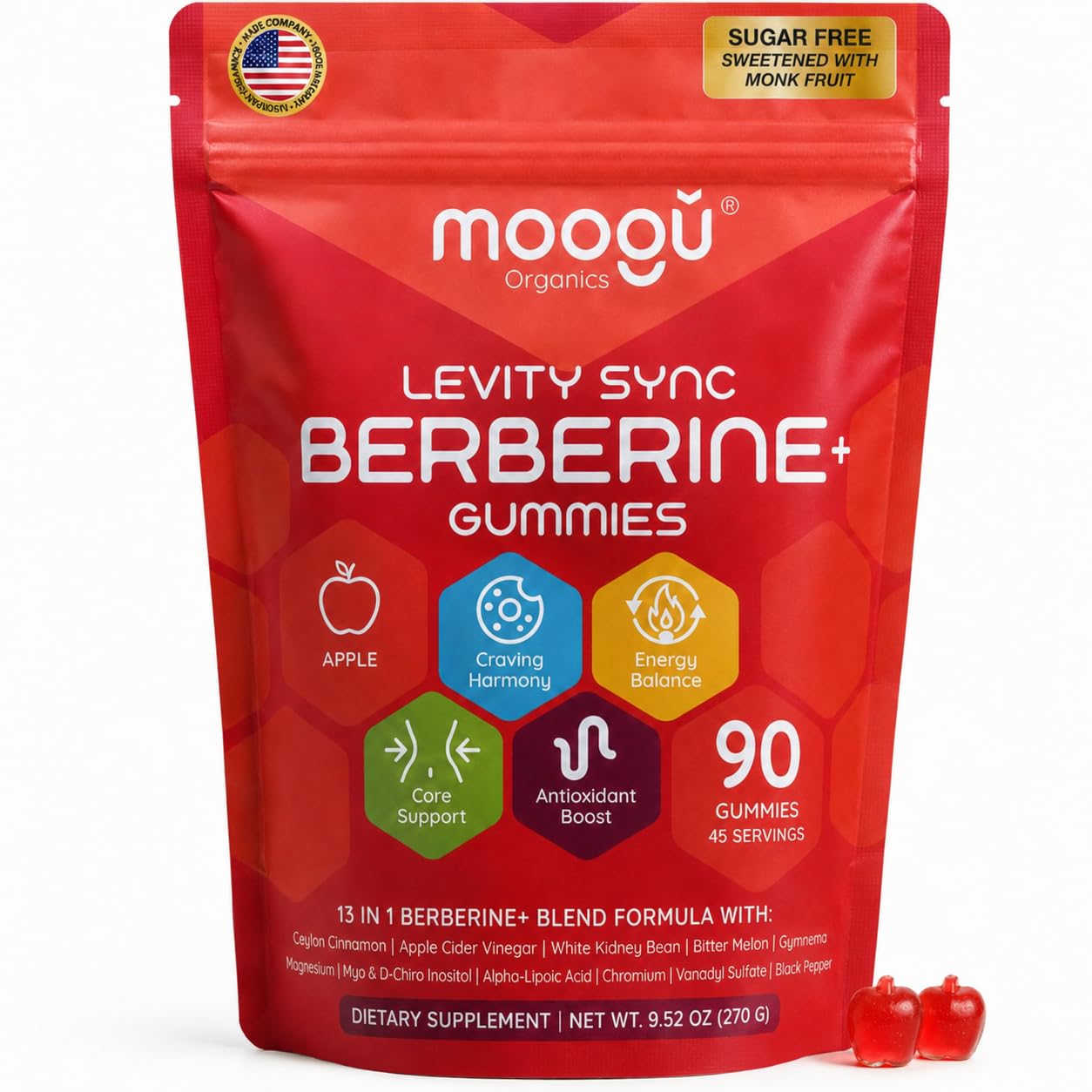 Berberine 3000mg Gummies - UL Certified - Craving Support & Ceylon Cinnamon